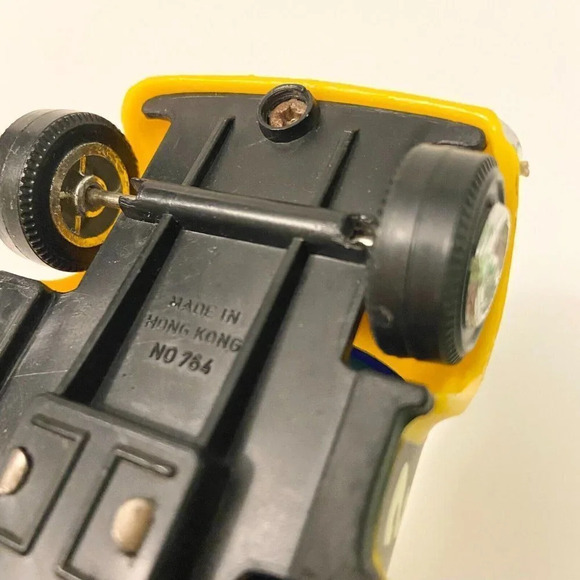 Vintage Beetle Pull Back Plastic Car Bosch Martini Hong Kong 4 Inch Long Toy - Picture 9 of 12